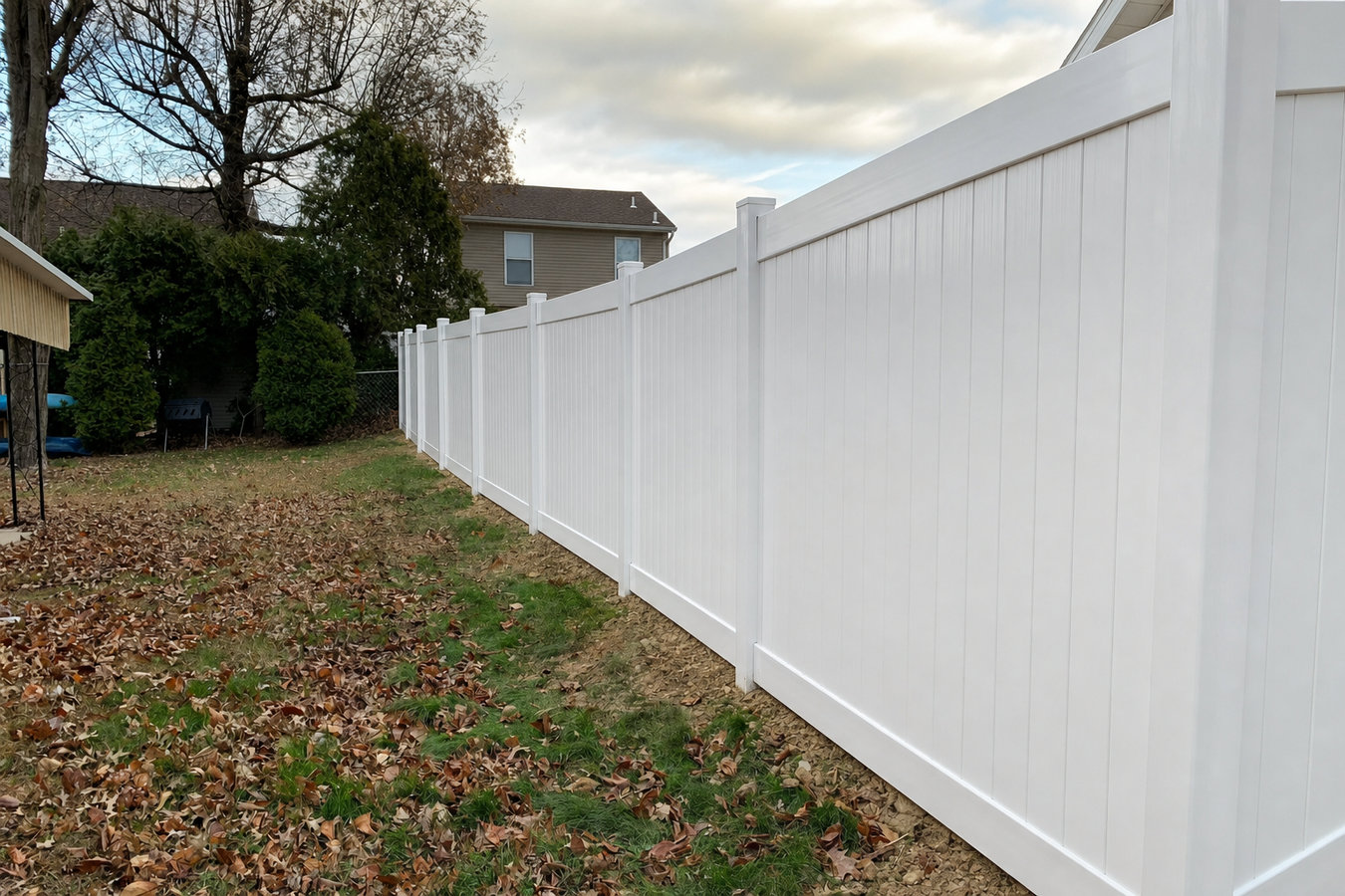 Vinyl fence installation